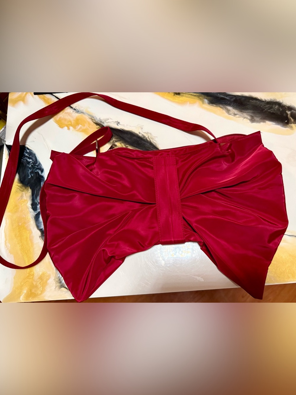 Elegant Red Bow Shoulder Bag